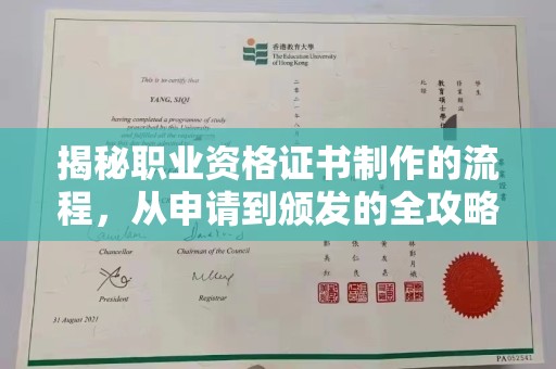 南乐揭秘职业资格证书制作的流程，从申请到颁发的全攻略